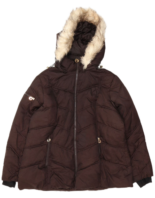 Nautica hættejakke til kvinder UK 20 2XL brun polyester