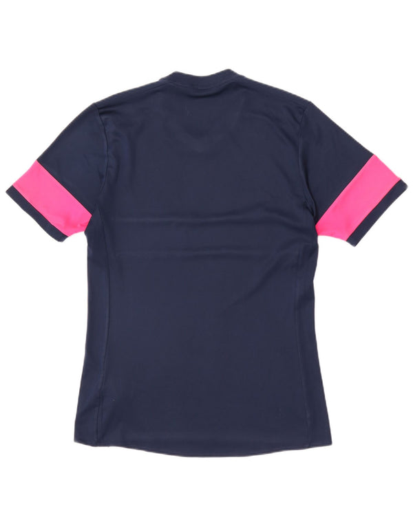 Maglietta Adidas Climalite da donna Top UK 12 Medium Blu Navy Colourblock