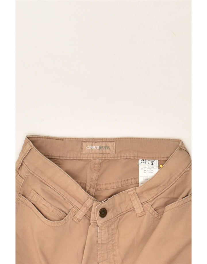 CERRUTI Womens Straight Casual Trousers W31 L30  Brown Cotton | Vintage Cerruti | Thrift | Second-Hand Cerruti | Used Clothing | Messina Hembry 