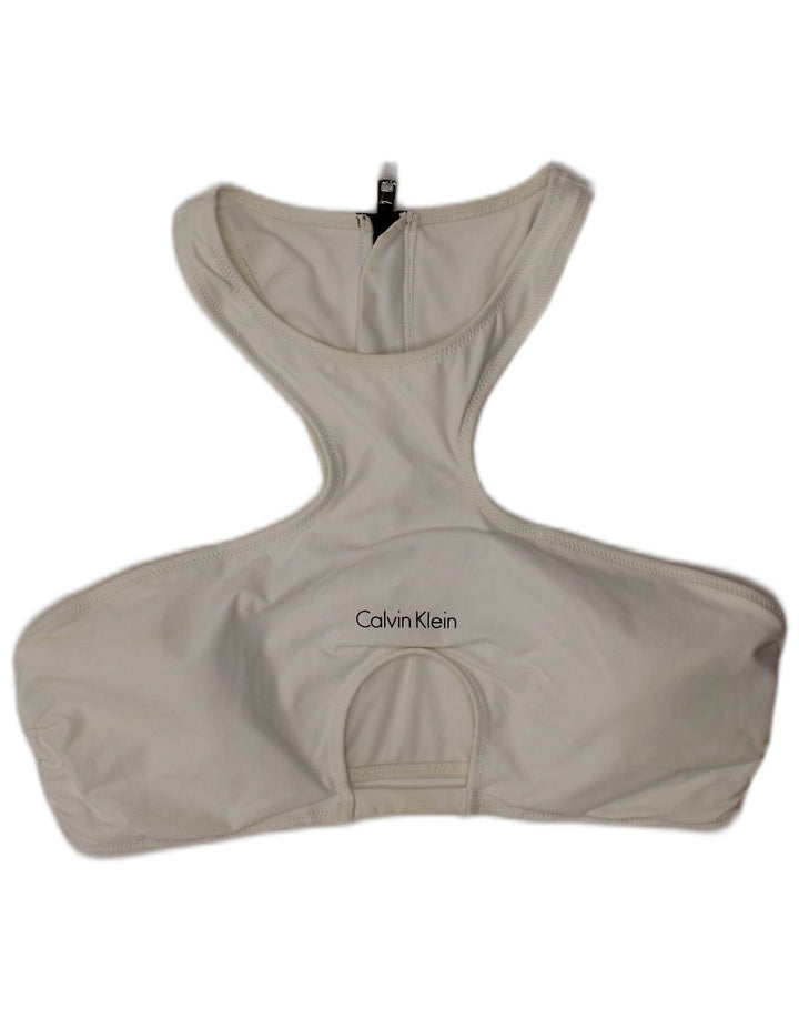 Calvin Klein Womens Graphic Swimwear Large White Polyester