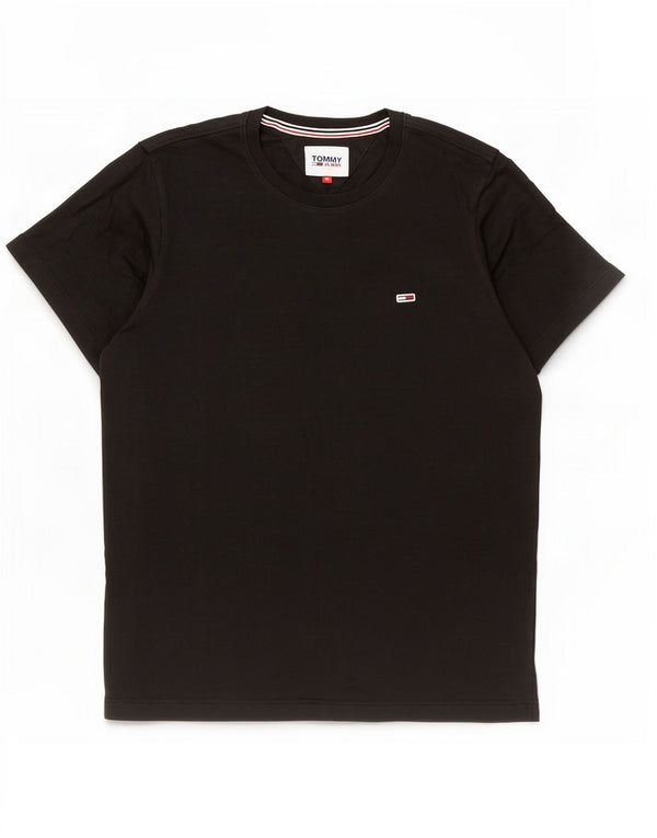 Tommy Hilfiger Camiseta para hombre Top Medium Black Cotton
