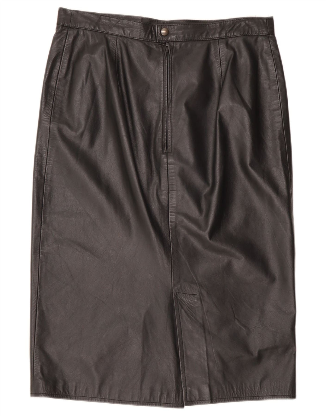 Vintage Womens Leather Skirt W32 Large Black