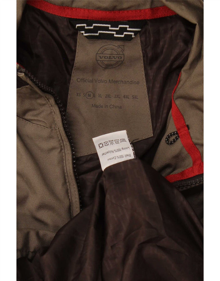 Volvo Mens Graphic Bomber Jacket UK 38 Medium Grey Colourblock Cotton