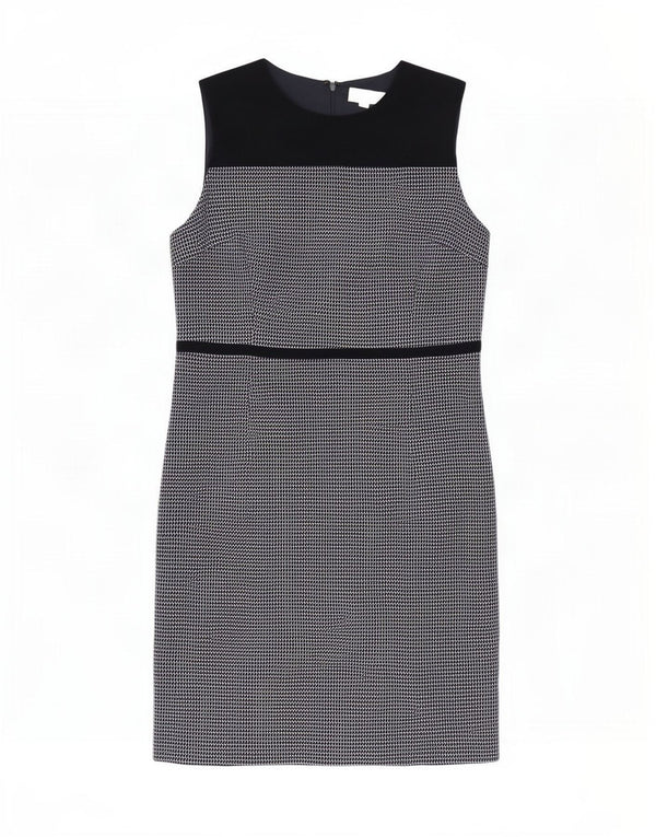 Hobbs Damen Ärmelloses Etuikleid UK 18 XL Schwarz kariertes Polyester