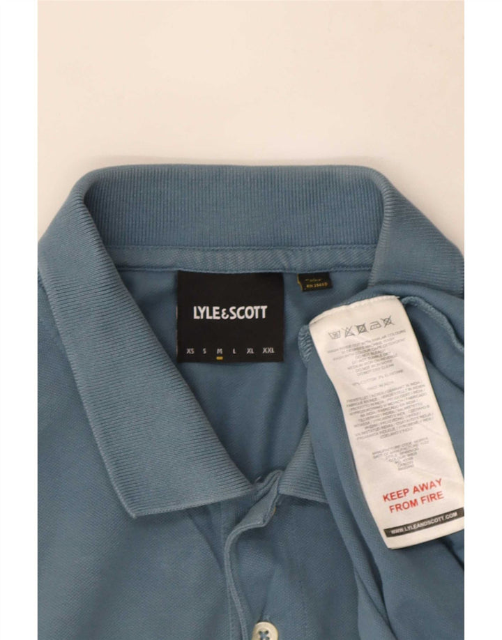 Lyle & Scott Mens Polo Shirt Medium Blue Cotton