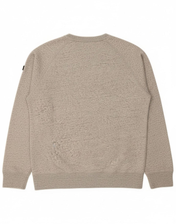 HOLLISTER Mens Graphic Sweatshirt Jumper Medium Grey Flecked Cotton