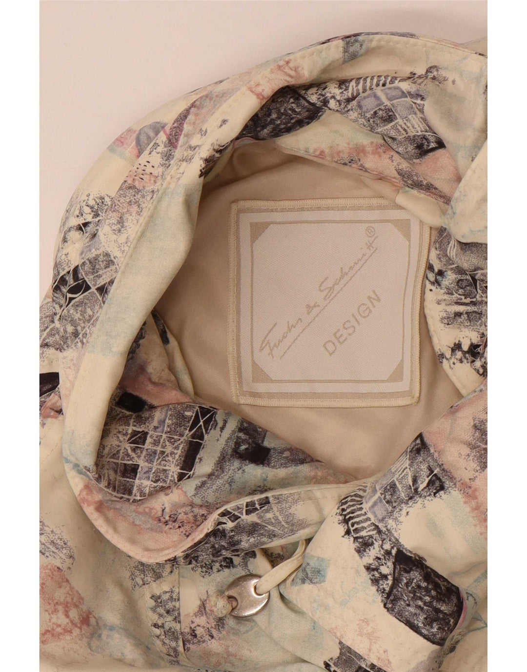 FUCHS & SCHMITT Womens Abstract Pattern Windbreaker Coat UK 16 Large Beige