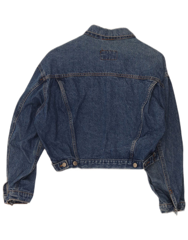Oxygen Womens Crop Denim Jacke UK 12 Mittelblau