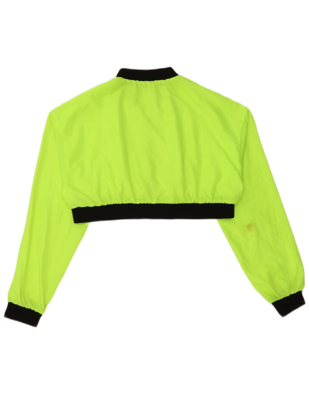 Zara Womens Crop Tracksuit Top Jacket UK 14 Medium Yellow Colourblock