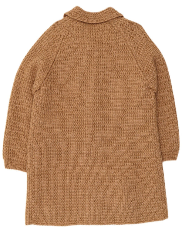 Pulover cardigan cu paragate vintage pentru femei UK 16 mare bej