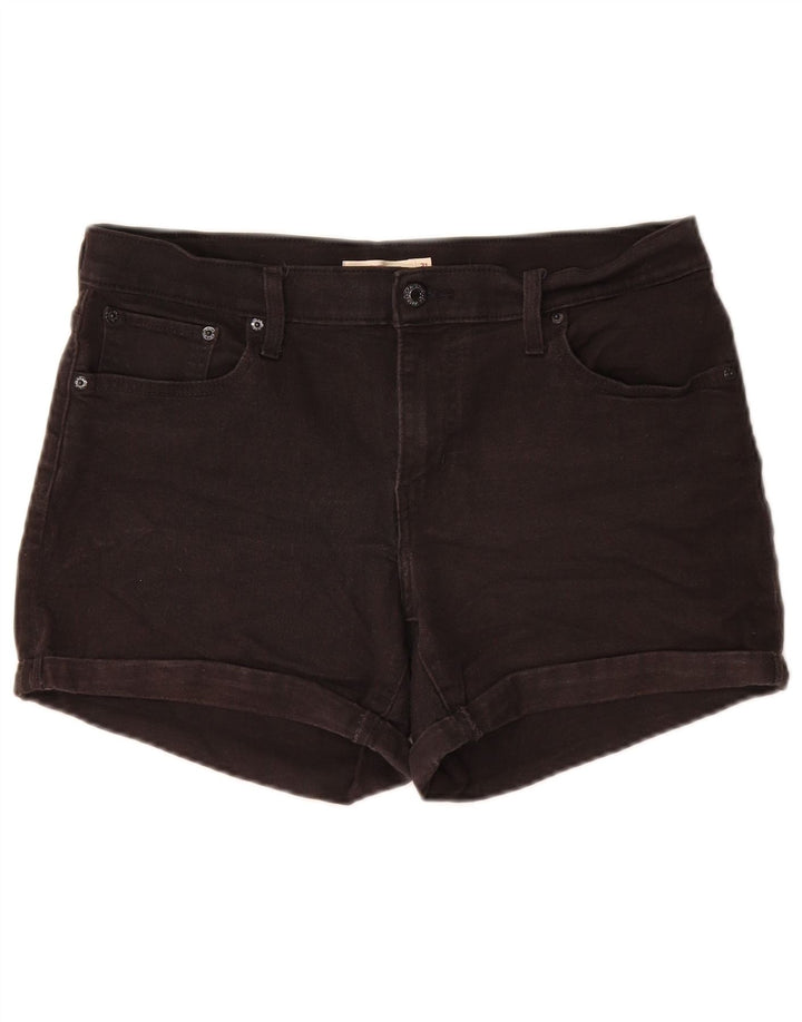 Pantaloncini di jeans a vita media da donna LEVI'S W31 cotone nero medio