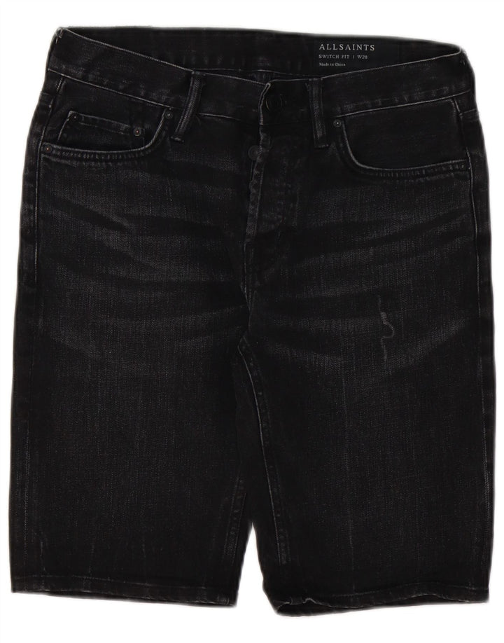 All Saints Herre Switch Fit Denim Shorts W28 Medium Sort Bomuld