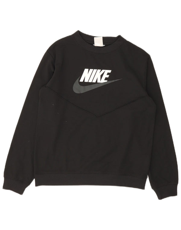 Chłopięcy sweter z grafiką Nike, 13-14 lat, czarny poliester