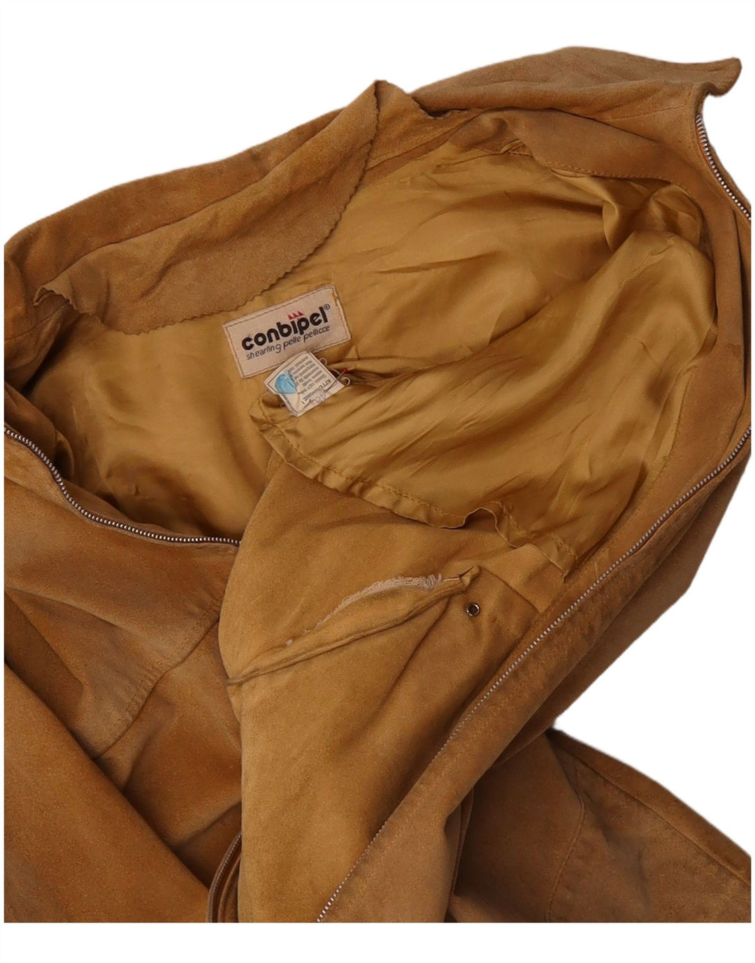 CONBIPEL Womens Suede Jacket IT 48 XL Brown Leather