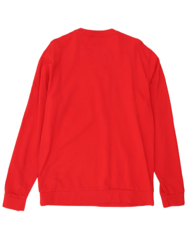 Emporio Armani Mens Graphic Sweatshirt Jumper XL Red Colourblock Cotton