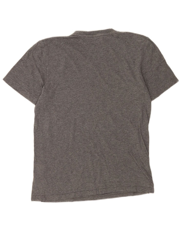 Adidas Mens Camiseta Top Pequeno Algodão Cinza