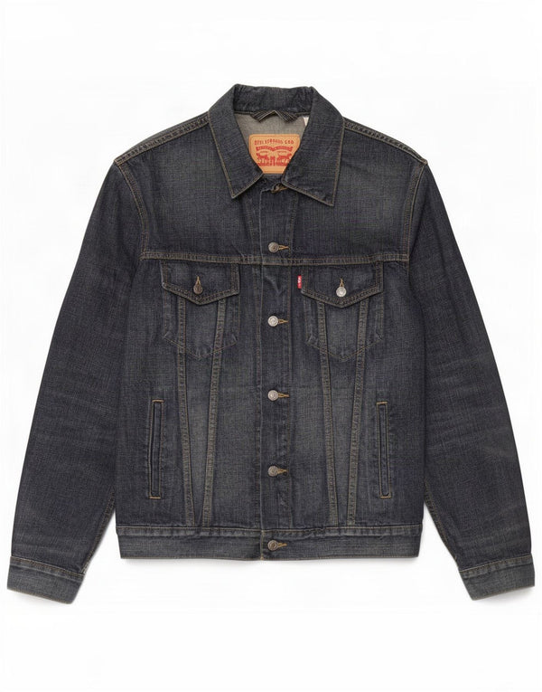 Levi's Herren Jeansjacke UK 40 Large Marineblau Baumwolle