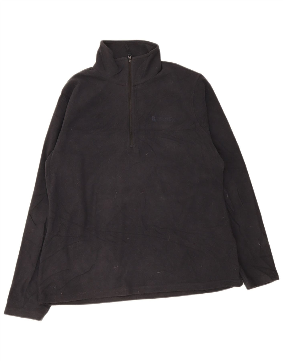 Warehouse Womens Zip Neck Fleece Jumper UK 16 Large Black Polyester
