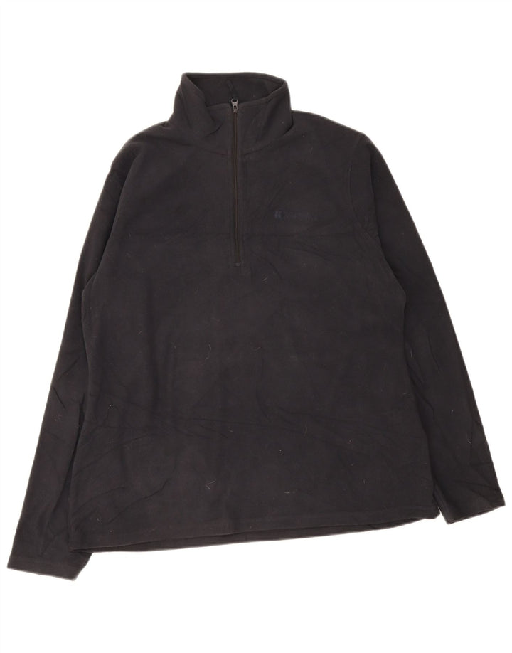 Warehouse Womens Zip Neck Fleece Jumper UK 16 Large Black Polyester