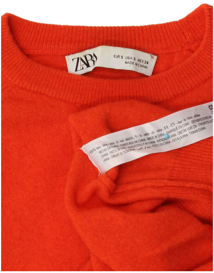 Zara Herre trøje med rund hals, lille orange uld