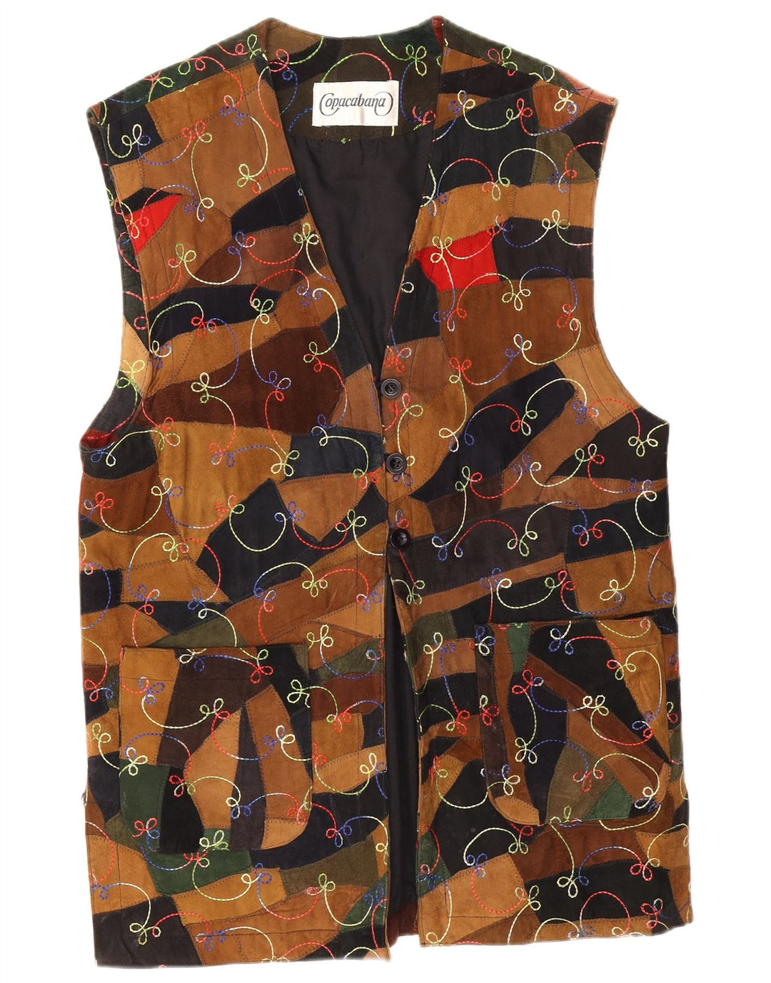 Copacabana Womens Longline Graphic Gilet EU 40 Medium Multicoloured