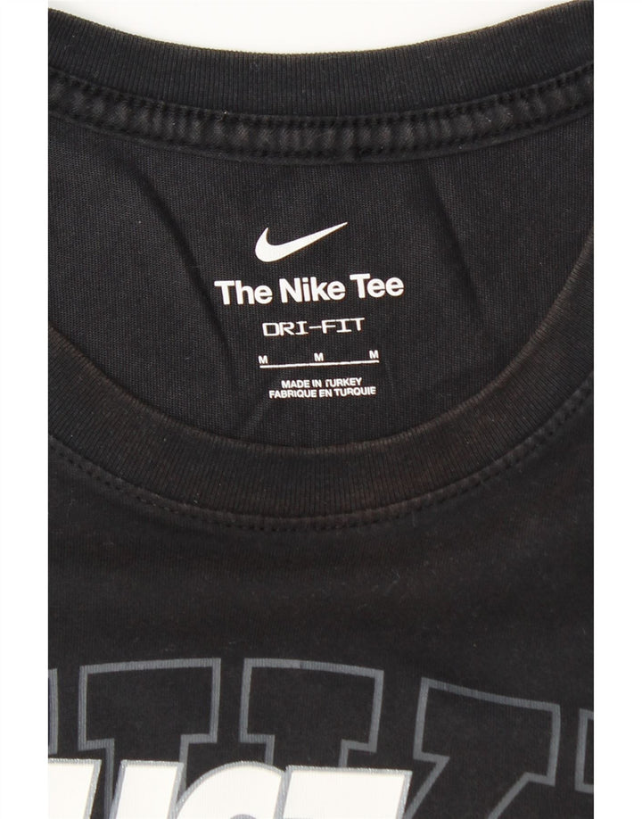 NIKE Mens Dri Fit Graphic T-Shirt Top Medium Black
