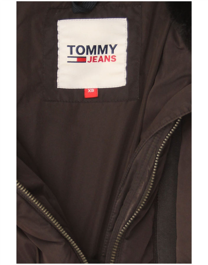 Tommy Hilfiger Womens Crop Oversized Padded Jacket UK 6 XS Grey Polyamide
