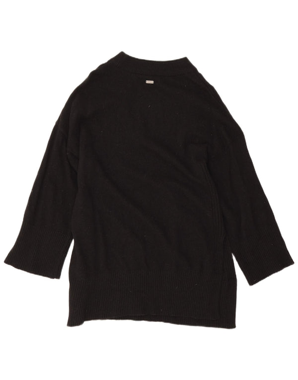 Barbour Womens Longline Turtle Neck Jumper Sweater UK 10 Small Black