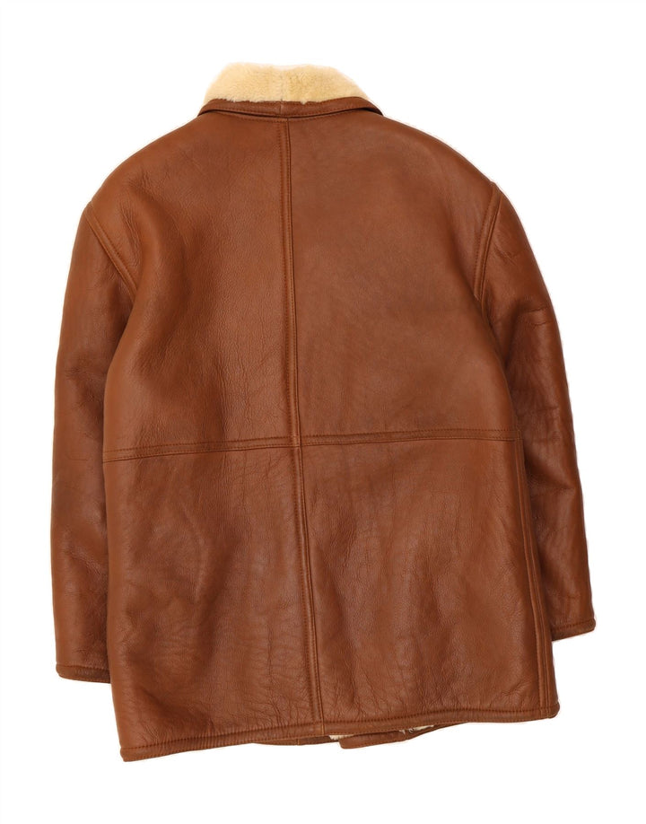 VINTAGE Herre Shearling Jacket IT 52 XL Brun Shearling