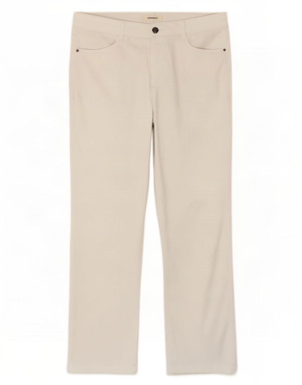 Pantaloni casual dritti da donna Marks & Spencer UK 14 Large W32 L28 Bianco