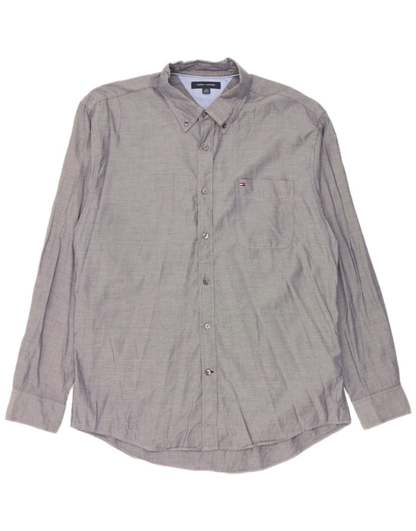 Tommy Hilfiger Mens Shirt XL Navy Blue Cotton