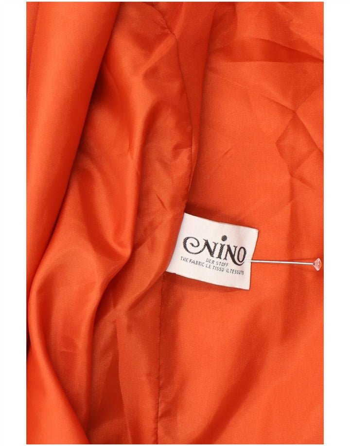 Jaqueta blazer feminina NINO com peito duplo Reino Unido 16 grande poliéster laranja