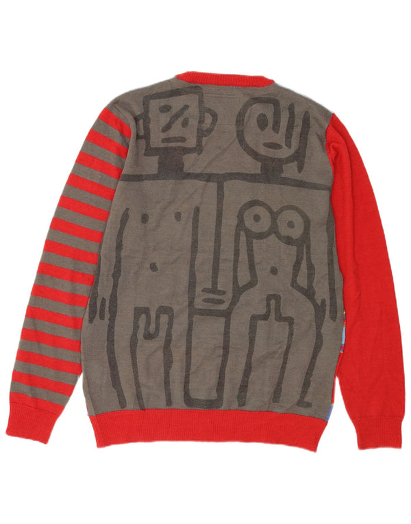 Desigual Herre Grafisk Crew Neck Jumper Sweater Medium Flerfarvet Stribet