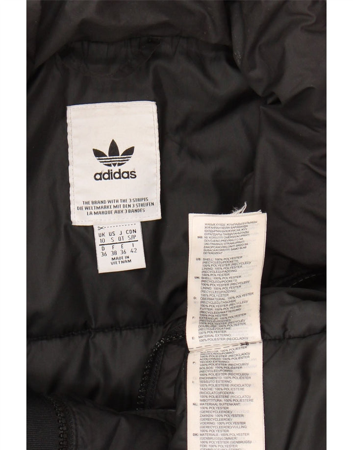ADIDAS Womens Padded Jacket UK 10 Small Black Polyester