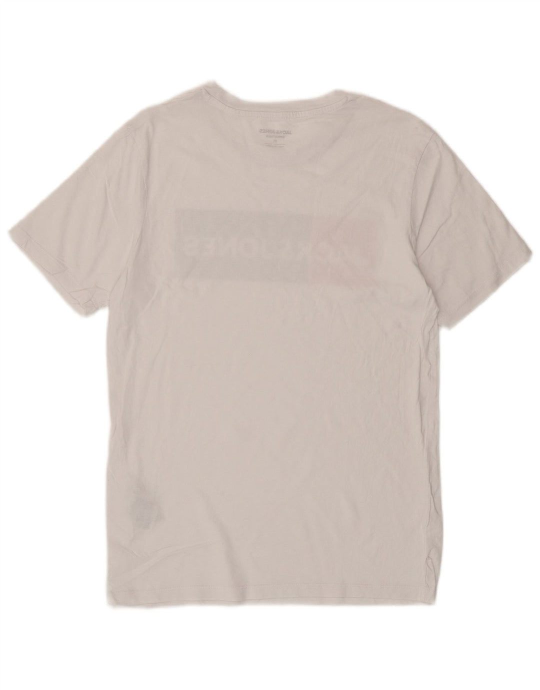 JACK & JONES Mens Graphic T-Shirt Top Medium White Cotton