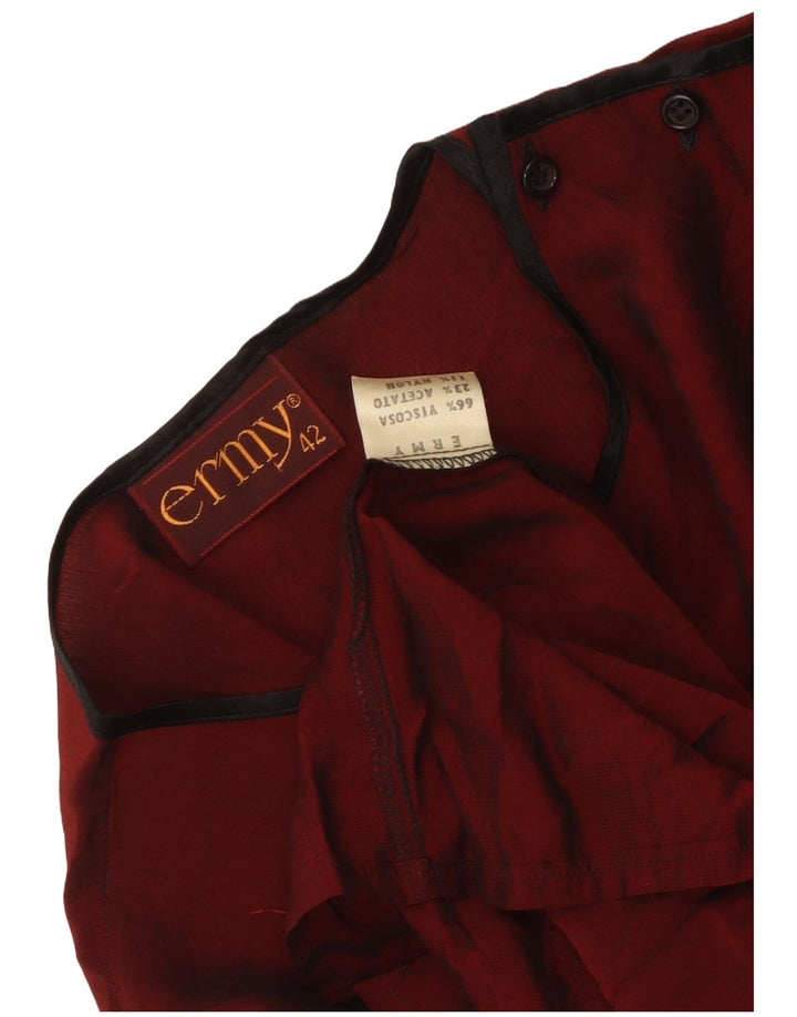 Vintage Womens Blouse Top IT 42 Medium Burgundy Viscose