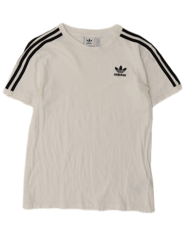 Adidas Γυναικείο T-Shirt Top UK 10 Small White Βαμβακερό