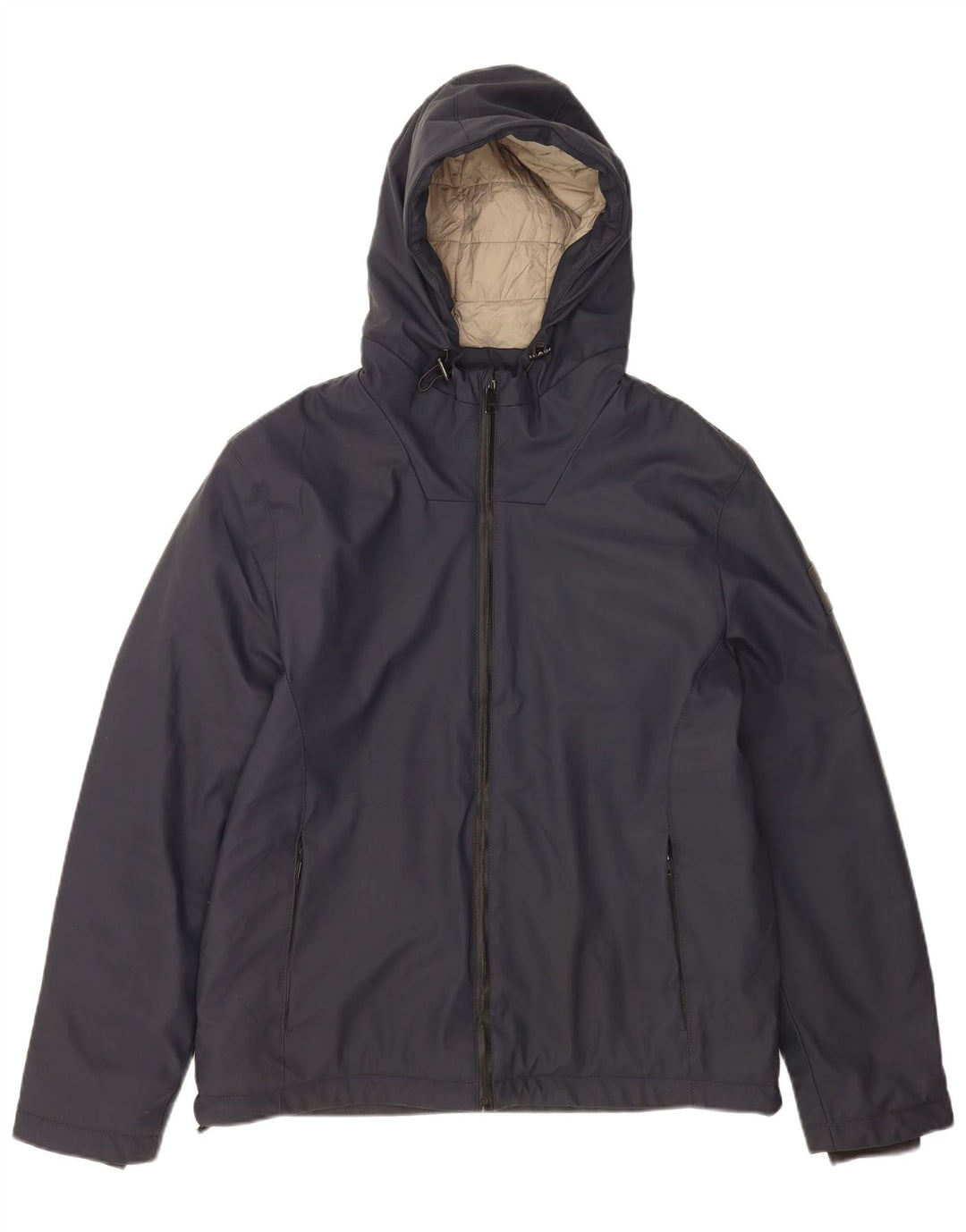 Liu Jo Mens Hooded Windbreaker Jacket UK 40 Large Navy Blue Polyester
