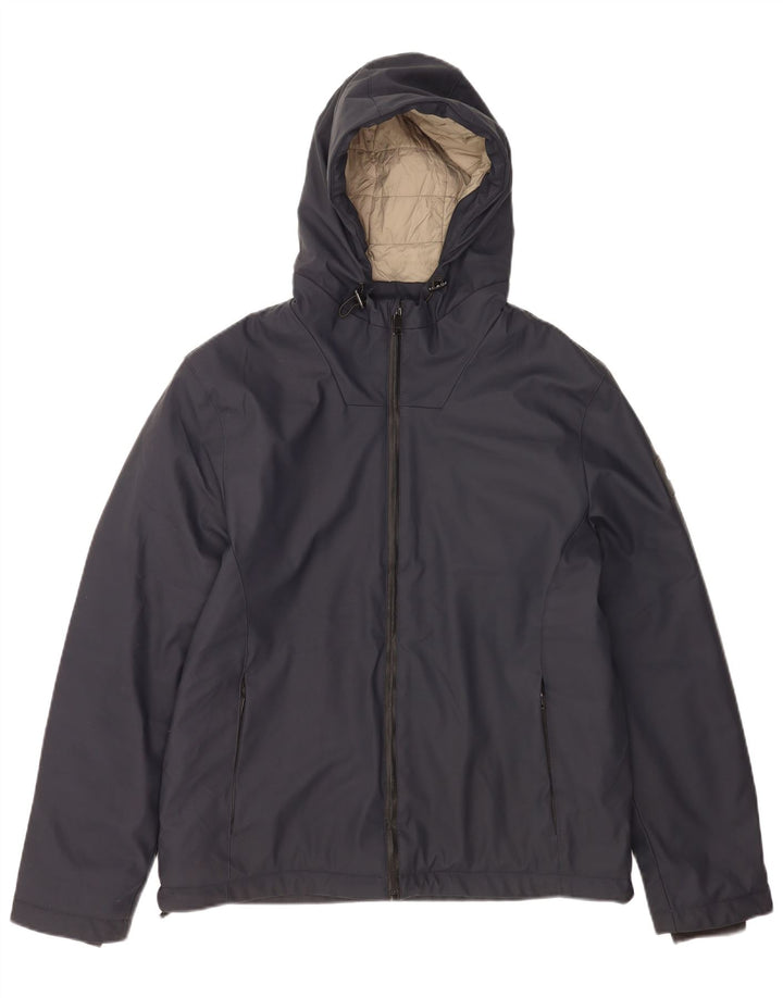 Liu Jo Mens Hooded Windbreaker Jacket UK 40 Large Navy Blue Polyester