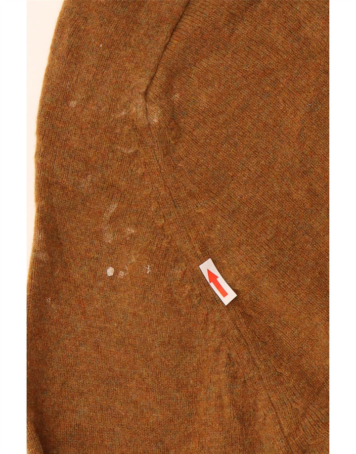 Maglione maglione girocollo da uomo Marks & Spencer grande lana screziata marrone