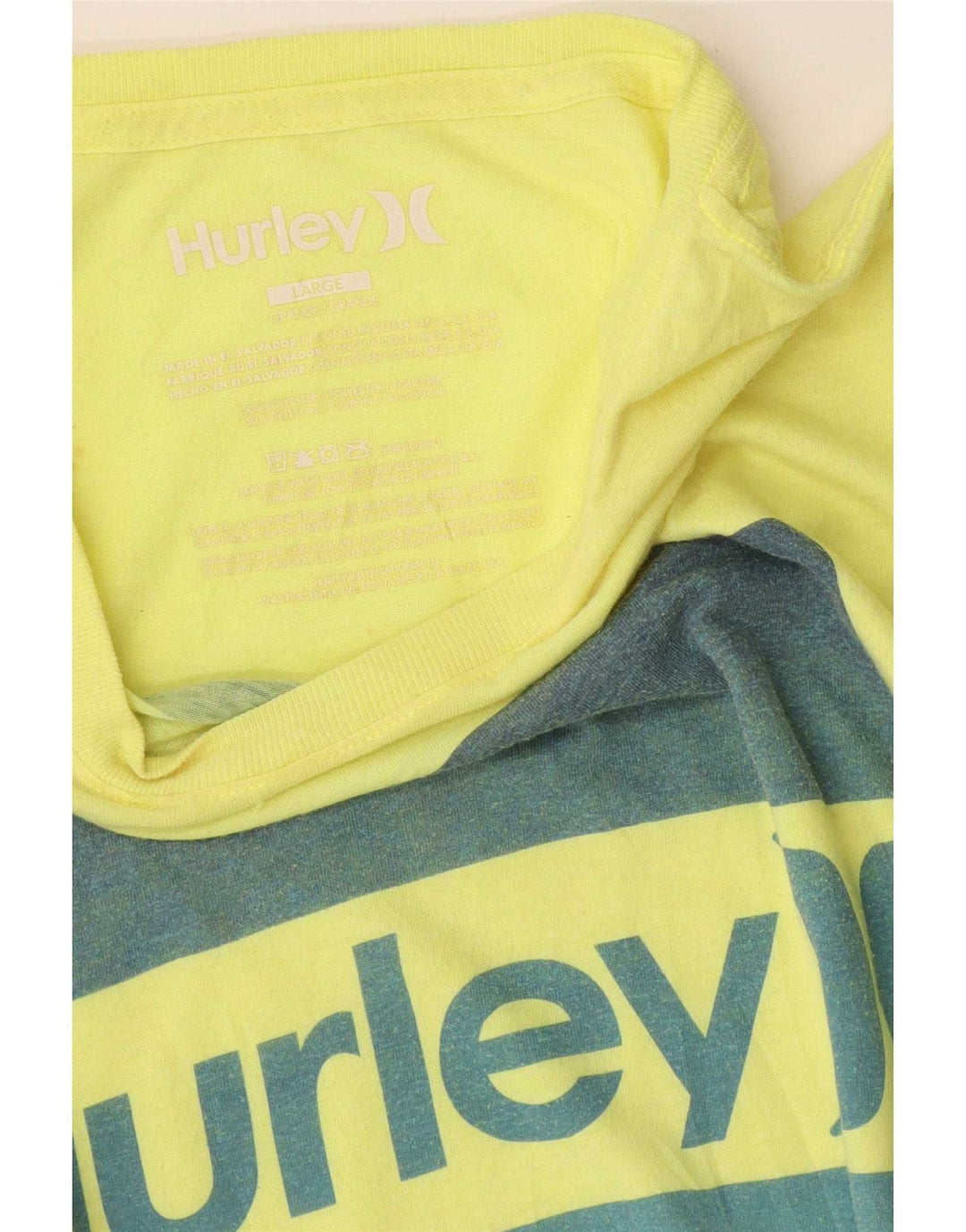 T-shirt grafica da uomo Hurley Top grande in poliestere giallo
