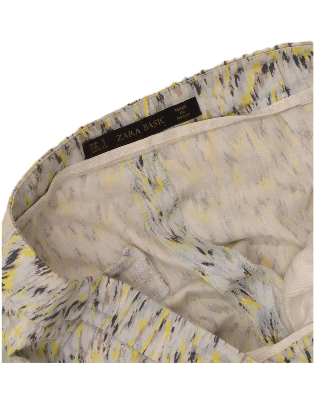 ZARA Womens Abstract Pattern Chino Trousers Small W26 L26 Multicoloured