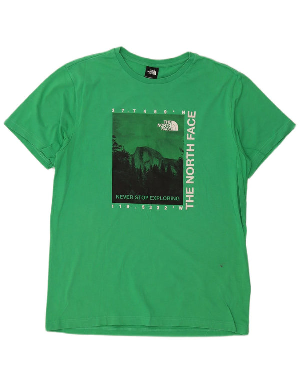 The North Face Mens Graphic T-Shirt Top Large Green Cotton