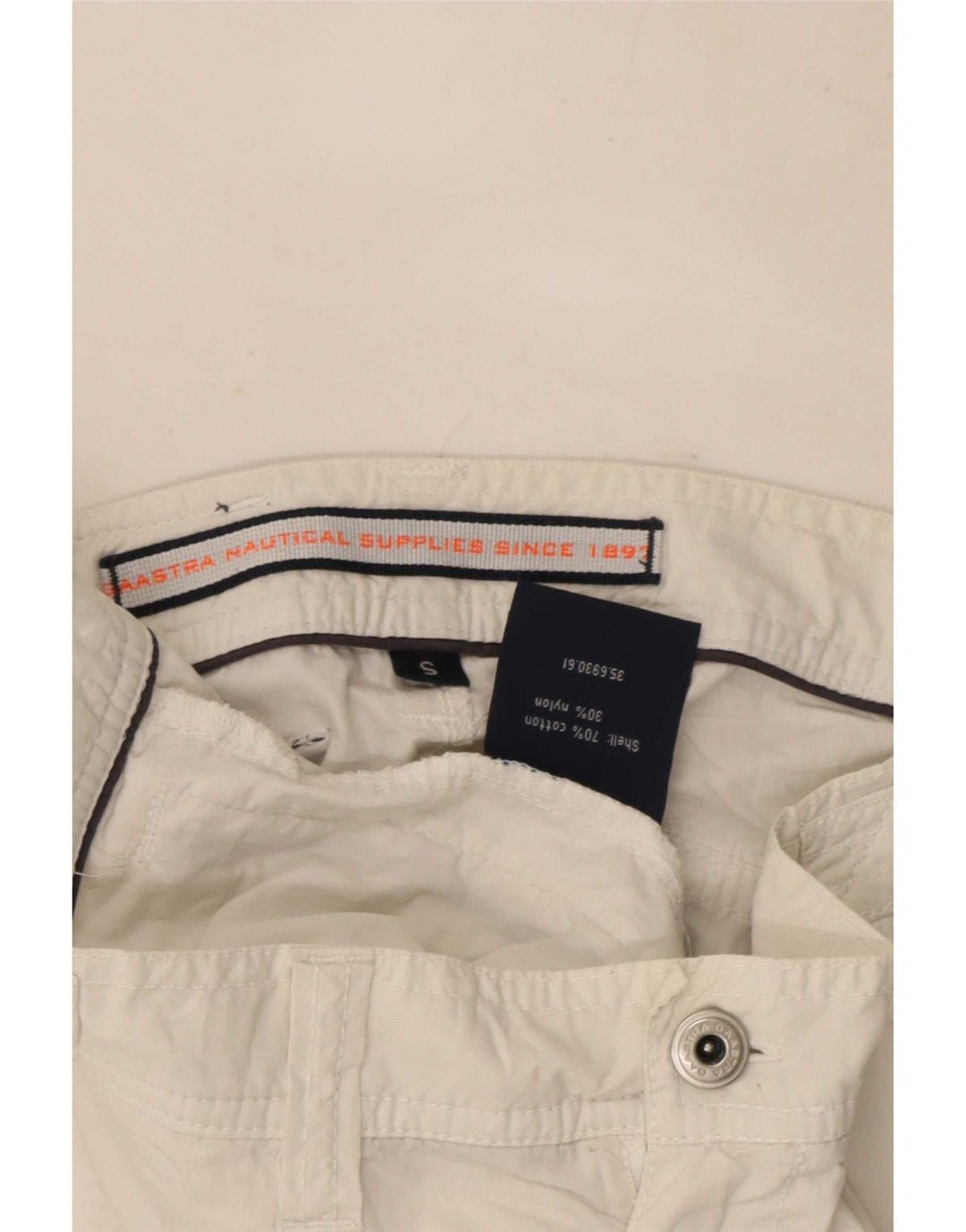 Gaastra Mens Graphic Cargo Shorts Small W29 White Cotton