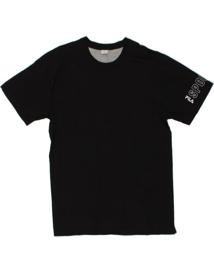 FILA Mens Graphic T-Shirt Top Large Black Cotton Vintage Fila and Second-Hand Fila from Messina Hembry 