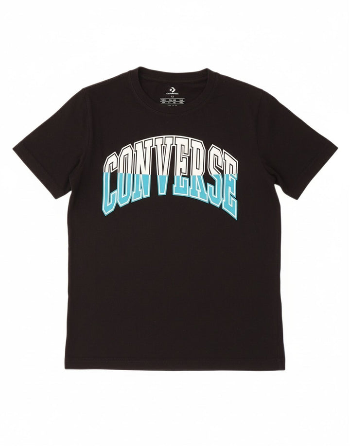 CONVERSE Boys Graphic T-Shirt Top 10-11 Years Medium Black Cotton