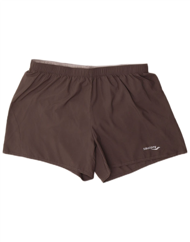 Saucony Mens Sport Shorts XL Grey Polyester