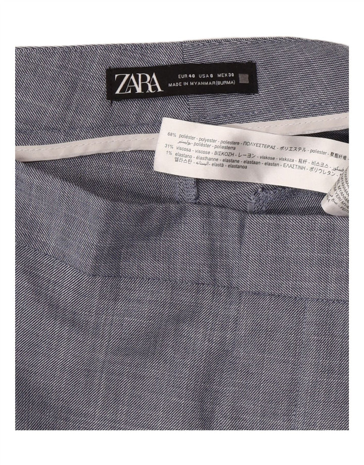 ZARA Womens Slim Suit Trousers EU 40 Medium W30 L26 Blue Polyester Vintage Zara and Second-Hand Zara from Messina Hembry 