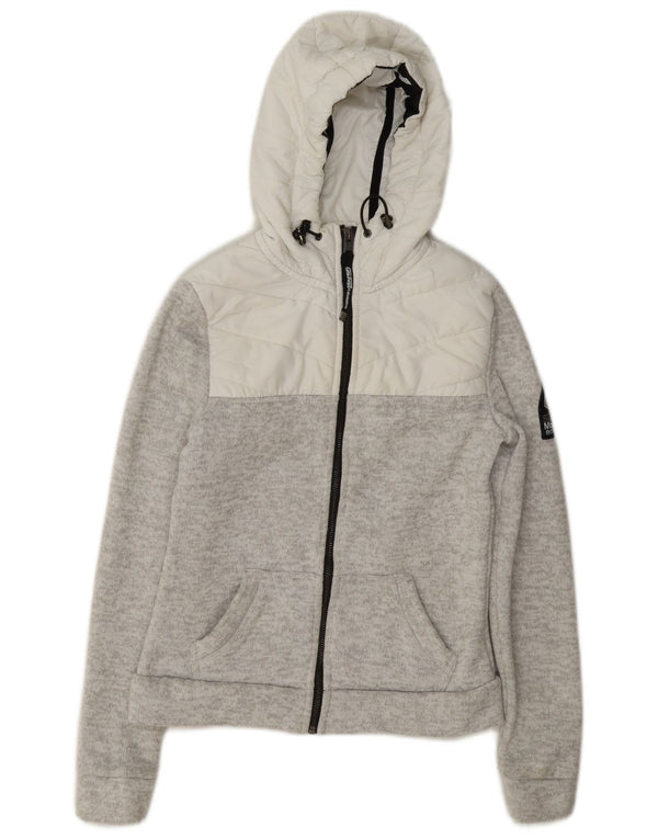 Superdry Damen-Trainingsanzug mit Kapuze, Top-Jacke, UK 6, XS, Grau, Farbblock
