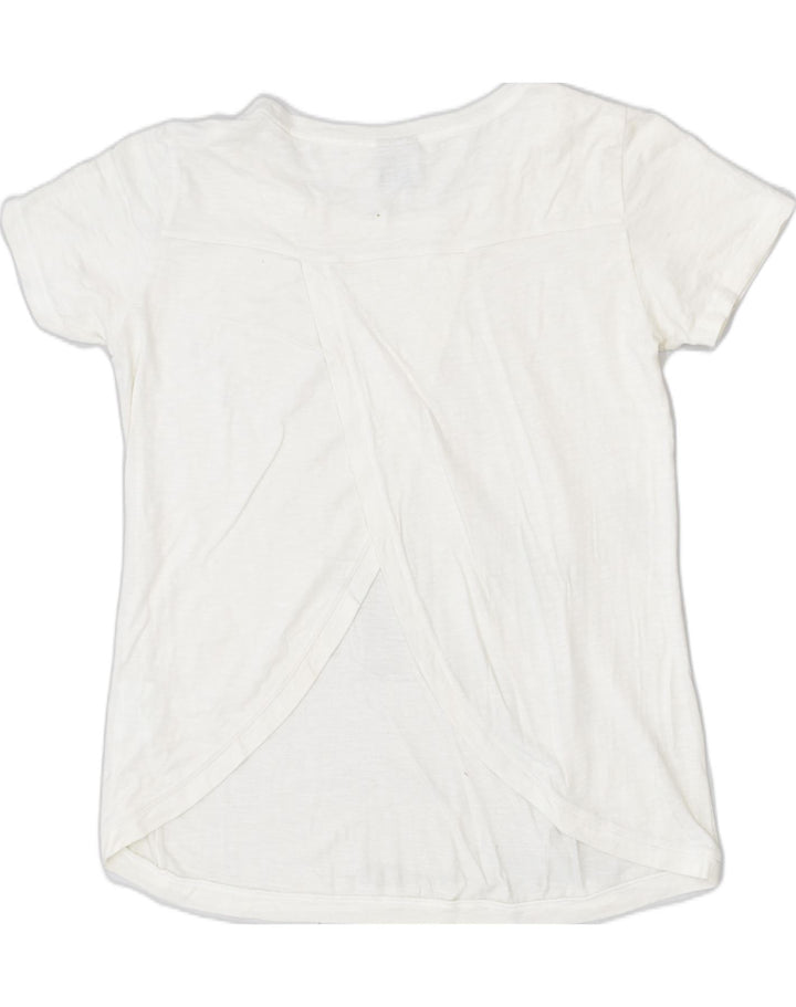 CHAMPION Womens Graphic Blouse Top UK 14 Large White Cotton | Vintage | Thrift | Second-Hand | Used Clothing | Messina Hembry 